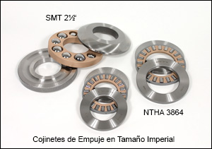 Cojinetes de empuje en tamao imperial